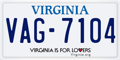 VA license plate VAG7104