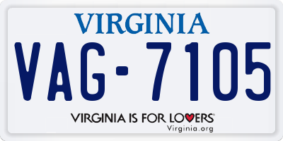VA license plate VAG7105