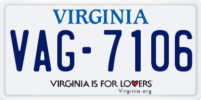 VA license plate VAG7106