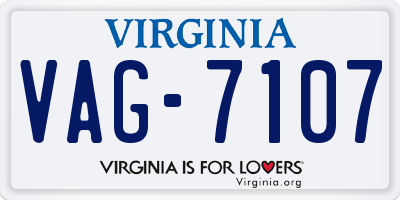 VA license plate VAG7107