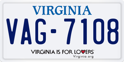VA license plate VAG7108