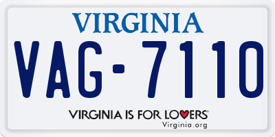 VA license plate VAG7110