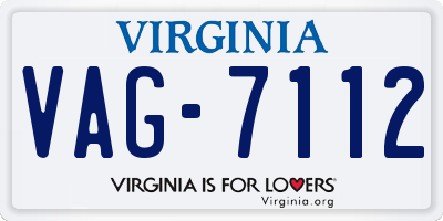 VA license plate VAG7112