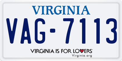 VA license plate VAG7113