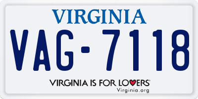 VA license plate VAG7118