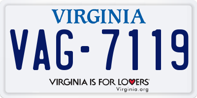 VA license plate VAG7119