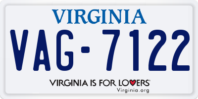 VA license plate VAG7122
