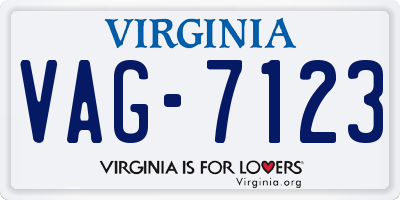 VA license plate VAG7123