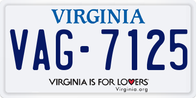 VA license plate VAG7125