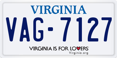 VA license plate VAG7127