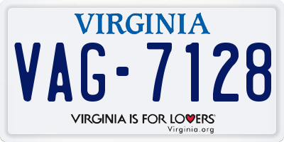 VA license plate VAG7128