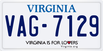 VA license plate VAG7129