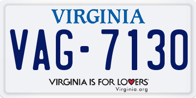 VA license plate VAG7130