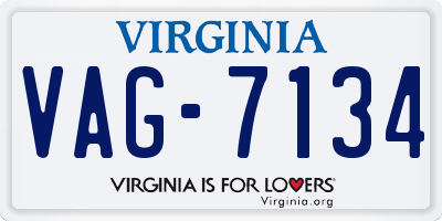 VA license plate VAG7134