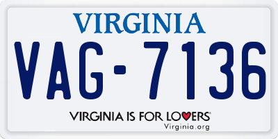 VA license plate VAG7136