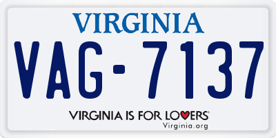 VA license plate VAG7137