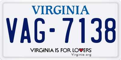 VA license plate VAG7138
