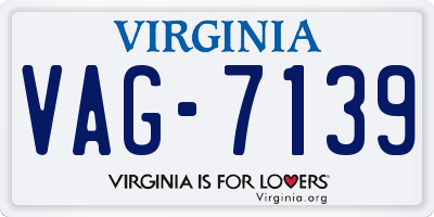 VA license plate VAG7139