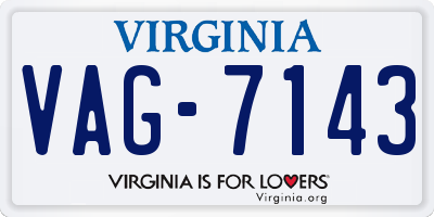 VA license plate VAG7143