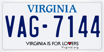 VA license plate VAG7144