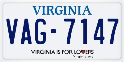VA license plate VAG7147