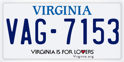 VA license plate VAG7153