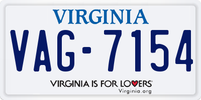 VA license plate VAG7154