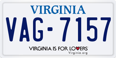 VA license plate VAG7157