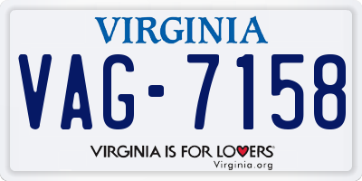 VA license plate VAG7158