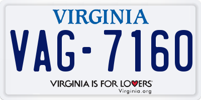 VA license plate VAG7160