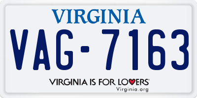 VA license plate VAG7163