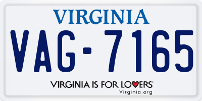VA license plate VAG7165
