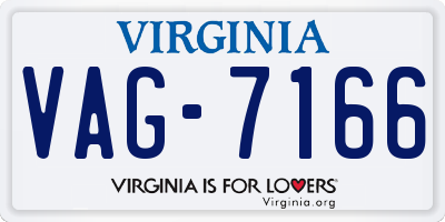VA license plate VAG7166