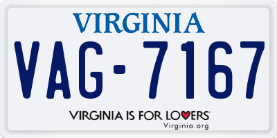 VA license plate VAG7167