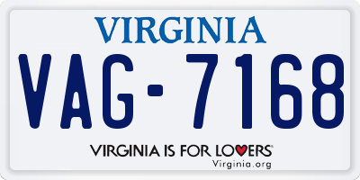 VA license plate VAG7168