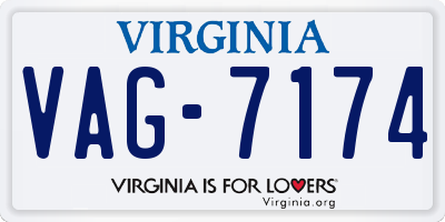 VA license plate VAG7174
