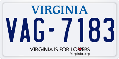 VA license plate VAG7183
