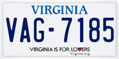 VA license plate VAG7185