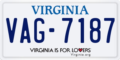 VA license plate VAG7187