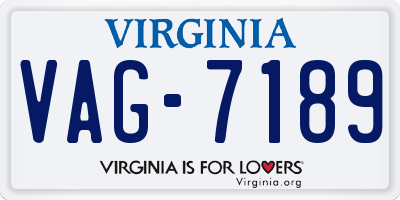VA license plate VAG7189