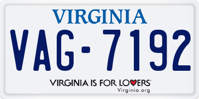 VA license plate VAG7192