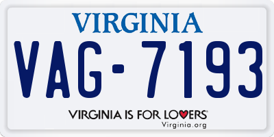 VA license plate VAG7193