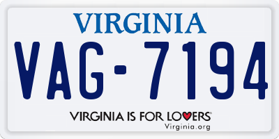 VA license plate VAG7194