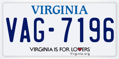 VA license plate VAG7196