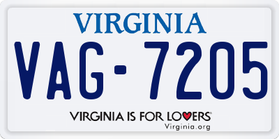 VA license plate VAG7205