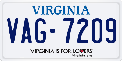 VA license plate VAG7209
