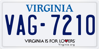VA license plate VAG7210