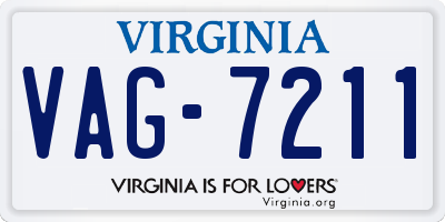VA license plate VAG7211