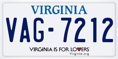VA license plate VAG7212