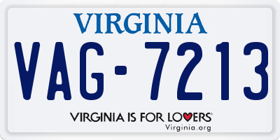 VA license plate VAG7213